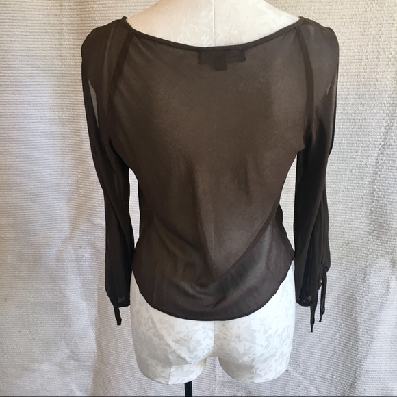 Nicole Miller Silk Blouse Cold Shoulder VTG 90s - Picture 4 of 8